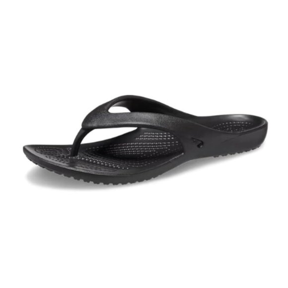🆕Crocs  Kadee II Black Flip Flops Sandals Girls Size 4 NWOT - Picture 1 of 2